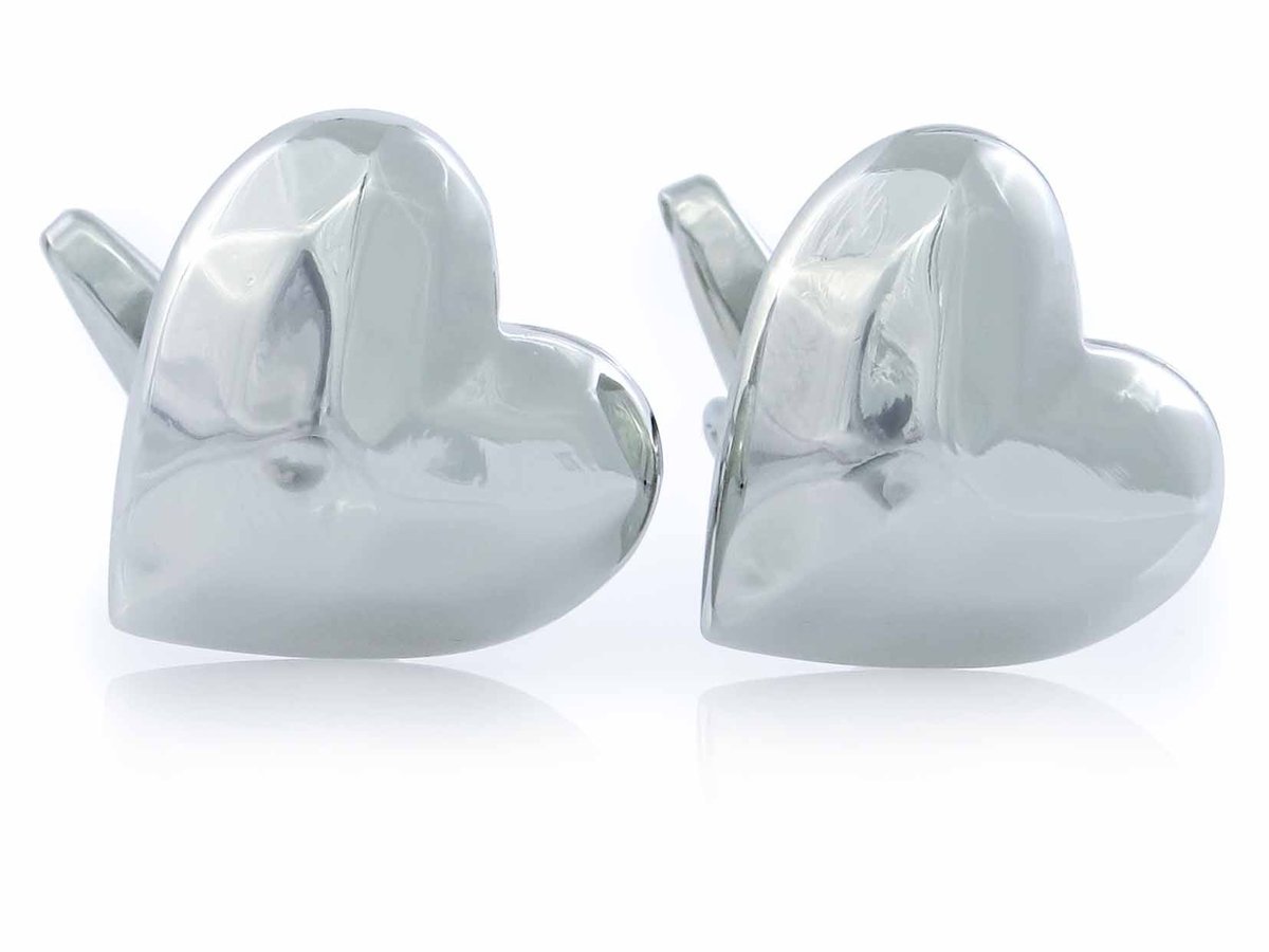 Serca - srebrne spinki do mankietów U244