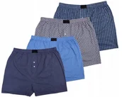 Majtki męskie - MAJTKI MĘSKIE LUŹNE BOKSERKI WIELOKOLOROWE BAWEŁNA KOMPLET 4 SZTUKI PREZENT - miniaturka - grafika 1