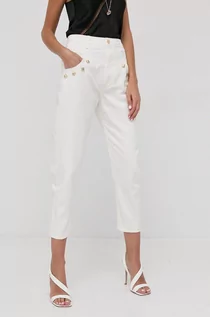 Spodnie damskie - Twinset Twinset Jeansy damskie kolor biały high waist - grafika 1