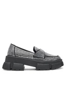Półbuty damskie - Steve Madden Loafersy Trifecta_R SM11003506 Srebrny - miniaturka - grafika 1