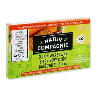 NATUR COMPAGNIE (buliony, kostki rosołowe) BULION - KOSTKI WARZYWNE BEZ ZAWARTOŚCI DROŻDŻY BIO 84 g - NATUR COMPGNIE BP-4048885053403 - Buliony i przyprawy w kostkach - miniaturka - grafika 1