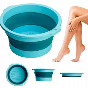 Miska do pedicure składana niebieska + stymulacja stóp - Zestawy do manicure i pedicure - miniaturka - grafika 1