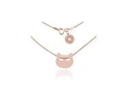 Biżuteria dla dzieci - Naszyjnik z głową kota - rose gold - grawer - miniaturka - grafika 1