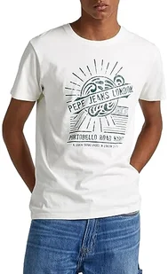 Pepe Jeans Koszulka męska Dorian, beżowy (kość słoniowa), L - Koszulki męskie - miniaturka - grafika 1