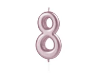 Urodziny dziecka - Świeczka cyferka różowe złoto - 8 - osiem - miniaturka - grafika 1