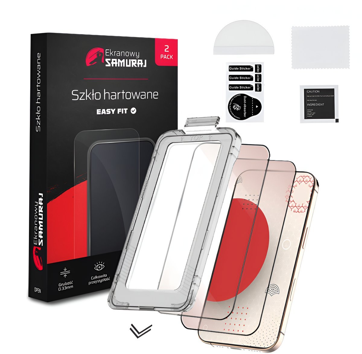 Nowe Szkło Prywatyzujące Ekranowy Samuraj do Apple iPhone 17 Pro Max z ramką Easy Fit 2-Pack