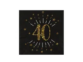 Urodziny dla dorosłych - Santex Serwetki na czterdzieste urodziny Sparkling - 33 cm - 10 szt. - miniaturka - grafika 1