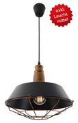 Lampy sufitowe - Nave Wisząca LAMPA rustykalna ALEX 7063014 okrągła OPRAWA metalowy ZWIS industrialny czarny brązowy 7063014 - miniaturka - grafika 1