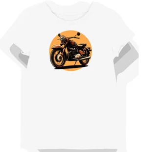 Koszulka damska biała z klasycznym motocyklem i nostalgiczny klimat L - Koszulki i topy damskie - miniaturka - grafika 1