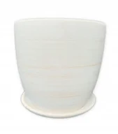 Donice - Doniczka ceramiczna z podstawką biała 13 cm - miniaturka - grafika 1