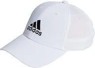 Czapki damskie - adidas Lekka czapka z daszkiem z haftowanym logo, biały/czarny, M - miniaturka - grafika 1