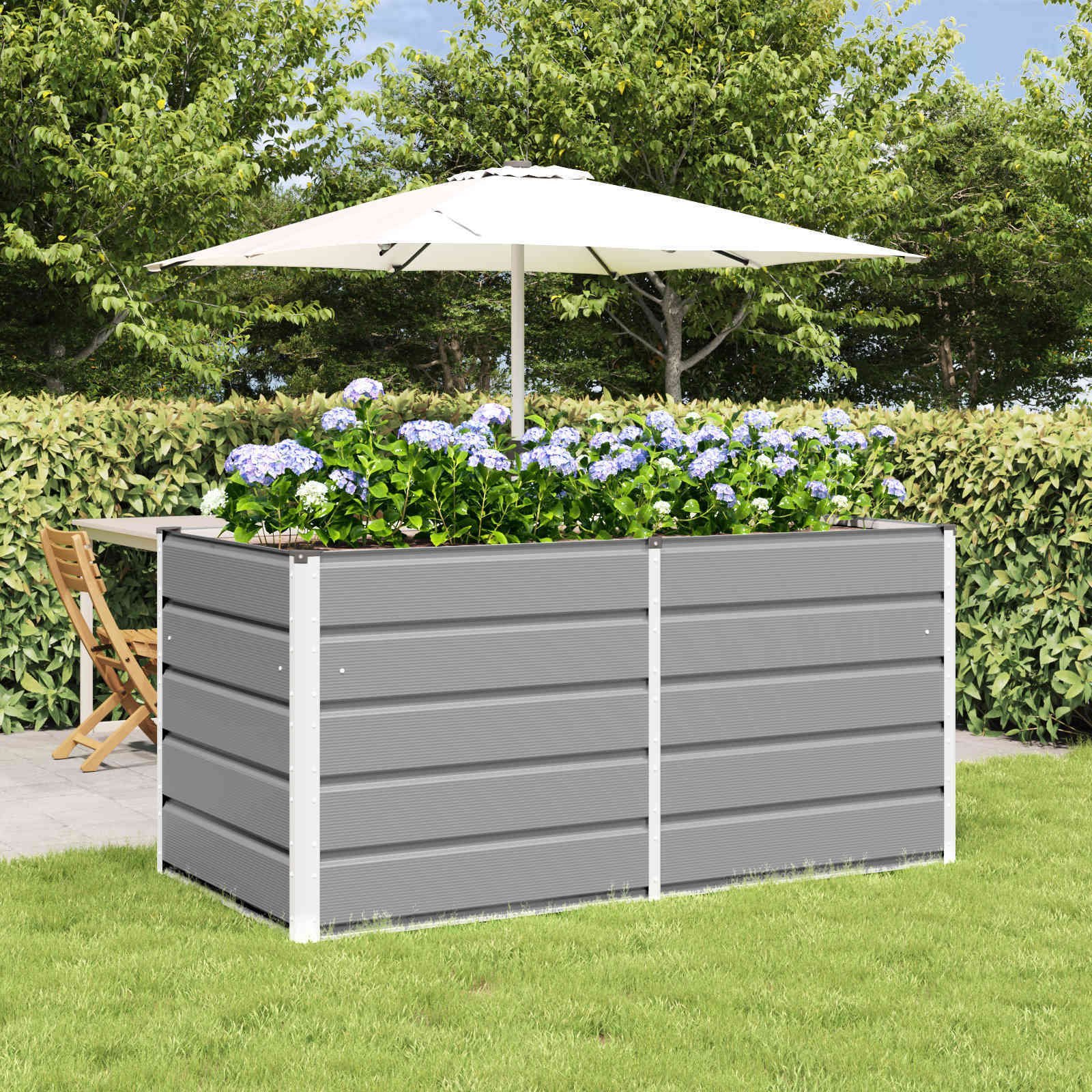 vidaXL Donica Jasnoszary 160 x 80 x 75 cm Stal