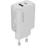 Ładowarki samochodowe - CANYON charger OnCharge 200 20W 1xPD 1xQC EU White - miniaturka - grafika 1