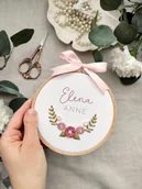 Pamiątka Chrztu Świętego - Personalizowany tamborek z imieniem, pamiątka Chrztu Świętego dla dziewczynki - miniaturka - grafika 1