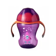 Kubki dla dzieci - Tommee Tippee kubek niekapek Rakieta 230ml 7m+ fioletowy - miniaturka - grafika 1