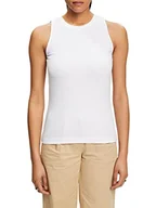 Koszulki i topy damskie - Esprit Collection Prążkowany tank top, biały, XL - miniaturka - grafika 1