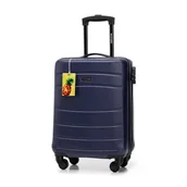 Walizki - Mała walizka z ABS - u żłobiona z identyfikatorem granatowa - miniaturka - grafika 1