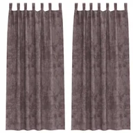 Zasłony - vidaXL Zasłony Velvet 2 szt. z oczkami Brązowe 260x140 cm - miniaturka - grafika 1