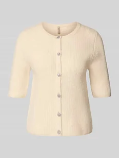 Kurtka z dzianiny z okrągłym dekoltem i rękawem o dł. 1/2 model ‘AVALON’ - Swetry damskie Kurtka z dzianiny z okrągłym dekoltem i rękawem o dł. 1/2 model ‘AVALON’ - Swetry damskie - miniaturka - grafika 1