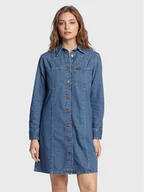 Sukienki - Wrangler Sukienka jeansowa Western W24JLLX8E Niebieski Regular Fit - miniaturka - grafika 1