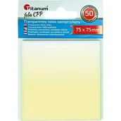 Etykiety samoprzylepne i bloki etykiet - Titanum Notes samoprzylepny transparentny 75x75mm 50k - artykuł papierniczy - miniaturka - grafika 1