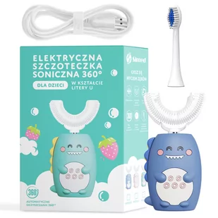 Soniczna Szczoteczka Dla Dzieci 360 U-Shape 2W1 Niebieska - Szczoteczki do zębów dla dzieci - miniaturka - grafika 1