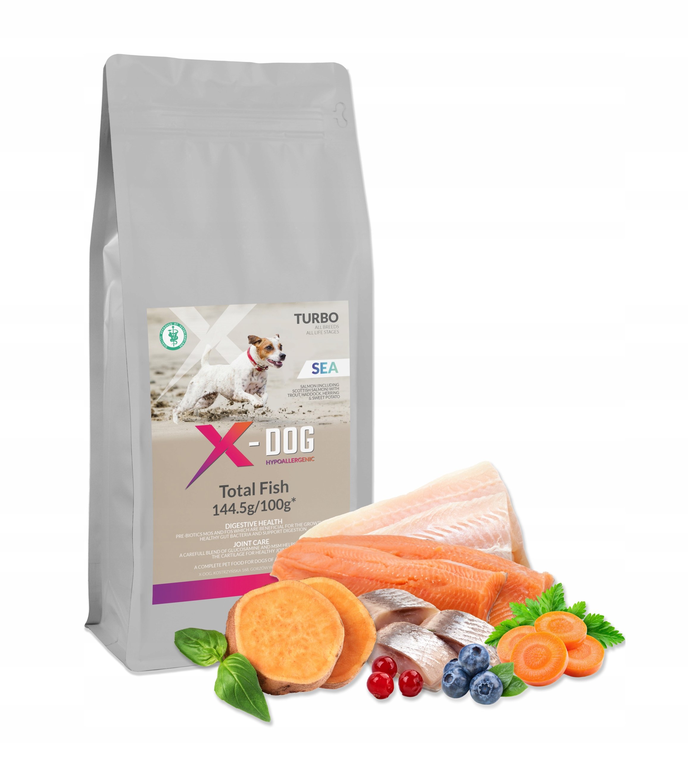 X-DOG ADULT & JUNIOR M/L HYPOALLERGENIC SEA RYBNA
