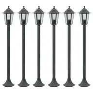 Lampy ogrodowe - vidaXL Lampy ogrodowe, 110 cm, E27, aluminium, ciemnozielone, 6 szt. - miniaturka - grafika 1