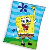 Koce i narzuty dla dzieci - ﻿Kocyk dziecięcy z miękkiego coralu PUSZYSTY KOC SpongeBob 130x170 - miniaturka - grafika 1