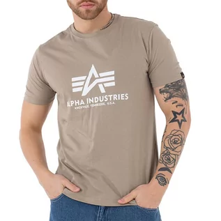 Koszulki sportowe męskie - Koszulka Alpha Industries Basic T-shirt 100501679 - beżowa - grafika 1