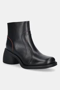 Fly London botki skórzane HEWI304FLY damskie kolor czarny na słupku P145304001 - Botki damskie - miniaturka - grafika 1