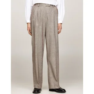 Tommy Hilfiger Spodnie | flare fit | z dodatkiem wełny - Spodnie damskie - miniaturka - grafika 1
