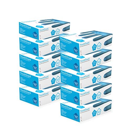 TouchGuard Jednorazowe rękawiczki winylowe z niebieskiego winylu, bez pudru, 10 x 100 sztuk, rozmiar M