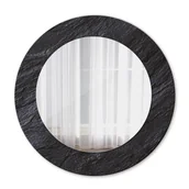 Lustra - Piękne Lustro Ścienne OkrągłeCzarny kamień 50cm - miniaturka - grafika 1