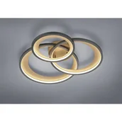 Lampy sufitowe - Trio Leuchten Designerska lampa sufitowa czarna z 3-stopniową regulacją ściemniania LED - Joran - miniaturka - grafika 1