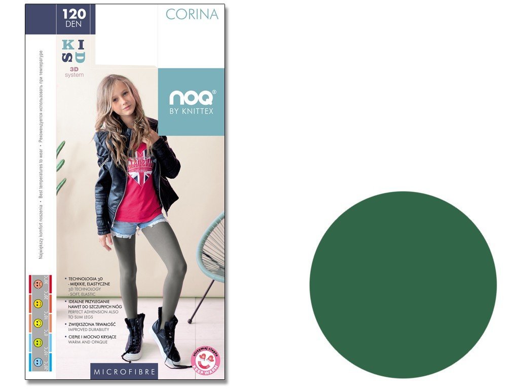 Rajstopy Dla Dziecka Z Mikrofibry 120 Den Eden Green 122-128