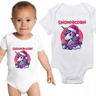 Body NIEMOWLĘCE Białe SNOWNICOR Prezent Mikołajki Święta Wzory Rozmiar 80 - Body dla niemowląt - miniaturka - grafika 1
