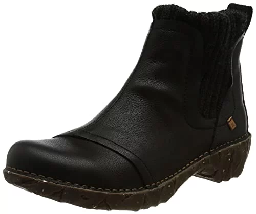 El Naturalista Damskie buty Chelsea Boots Yggdrasil, damskie sztyblety, wymienna wkładka, czarny, 42 EU