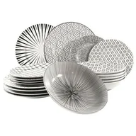 Serwisy obiadowe - Hit 18-częściowy zestaw jadalny Black and White - miniaturka - grafika 1