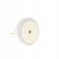 Lampy stojące - Lampka LED nocna do kontaktu CZUJNIK ZMIERZCHU BIAŁA OKRĄGŁA - miniaturka - grafika 1