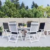 Poduszki ogrodowe - Poduszki na krzesła z wysokim oparciem, 6 szt., czarne, Oxford - miniaturka - grafika 1