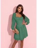 Sukienki - Elegancka rozkloszowana sukienka YUNNA - miętowa - miniaturka - grafika 1