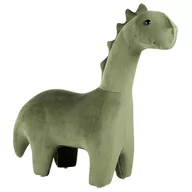 Pufy i podnóżki - Pufa zwierzak welurowa zielona BRONTOSAUR - miniaturka - grafika 1