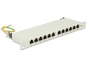 Kable miedziane - Delock 10 Patchpanel 12P Cat 6A 0,5HE gray - miniaturka - grafika 1