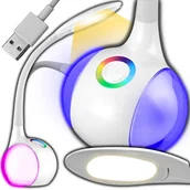 Lampy stojące - Lampka Biurkowa LED na Biurko dla Dziecka Dotykowa Szkolna RGB Stojąca USB LDL-105 - miniaturka - grafika 1