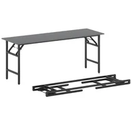 Stoły i stoliki do biura - B2B Partner Stół konferencyjny FAST READY z czarnym stelażem, 1700 x 500 x 750 mm, antracyt 499536 - miniaturka - grafika 1