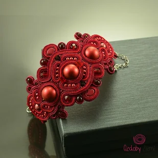 Unikatowa bordowa bransoletka sutasz - Bransoletki - miniaturka - grafika 1