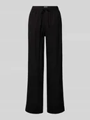 Spodnie damskie - Spodnie lniane z szerokimi nogawkami z elastycznym pasem model 'GOA' - miniaturka - grafika 1