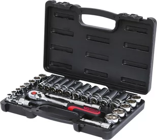 KS Tools 918.0627 3/8 cala Chrome Plus zestaw kluczy nasadowych, 27-częściowy 4042146072929 - Klucze i nasadki - miniaturka - grafika 1