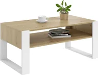 Ławy i stoliki kawowe - Elior Prostokątna ława kawowa z półką Lazira - dąb artisan + biały - miniaturka - grafika 1